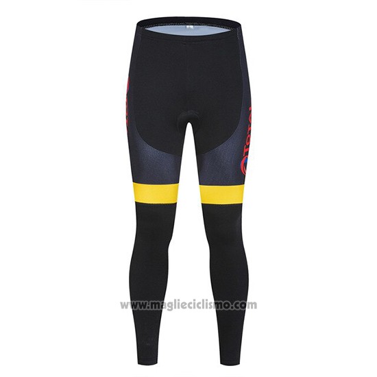 2019 Abbigliamento Ciclismo Direct Energie Nero Giallo Manica Lunga e Salopette